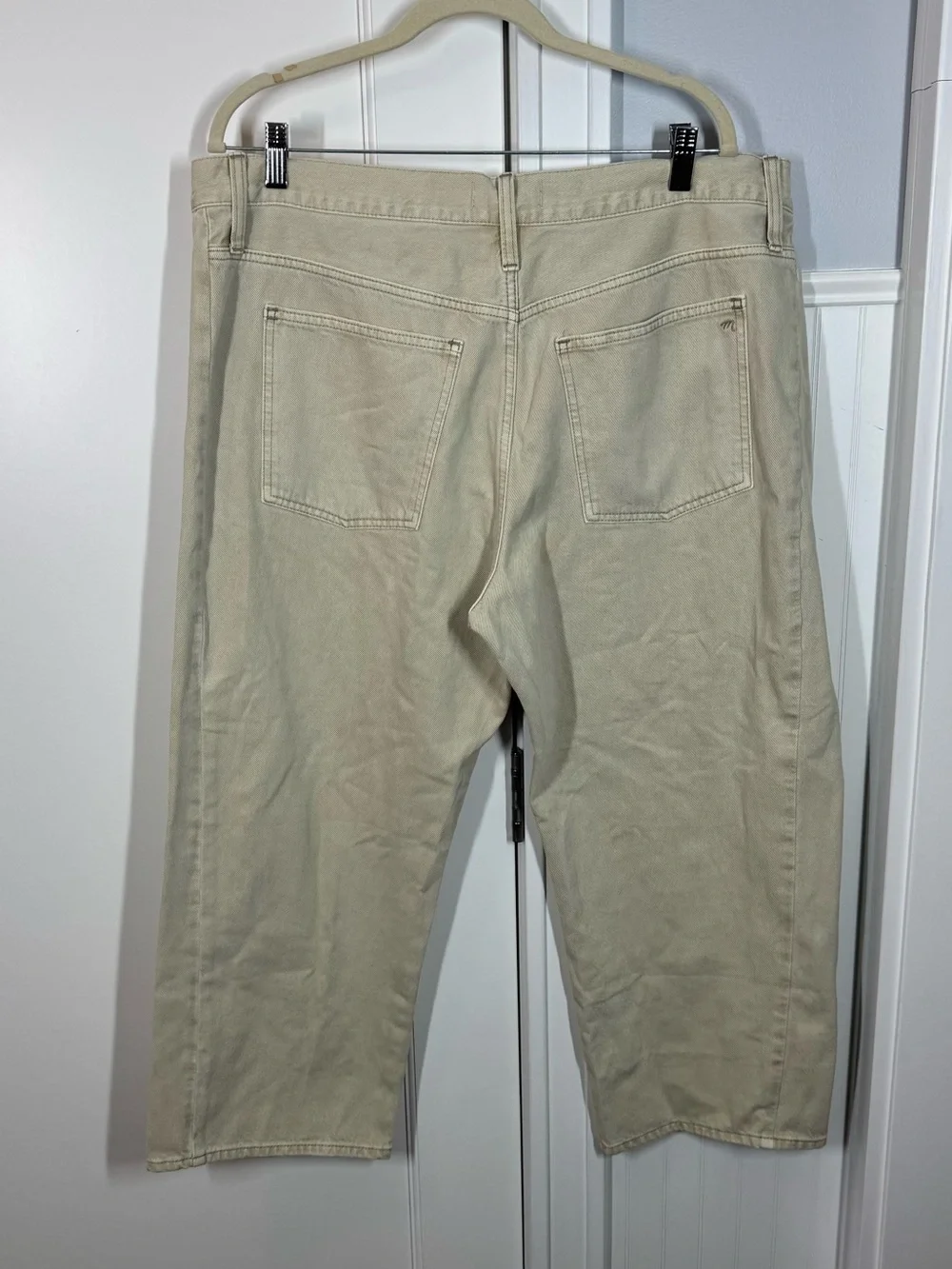 Madewell Short Pieced Barrel-Leg Jeans‎ Faded Khaki Rigid size 33 Short NWT READ